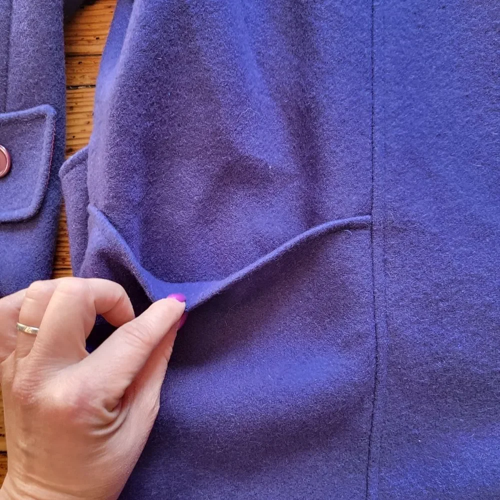 Miss Bobbie Vintage 1960s Wool Coat Blue‎